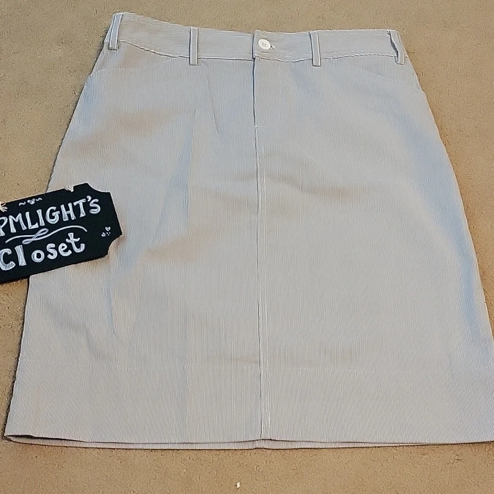 Christopher & Banks Skirt Pin Stripe Gray White Size 4